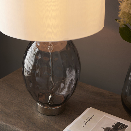 Lampa stołowa Endon Lighting Elin Dimple 99581 nikiel