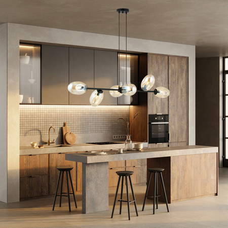 Lampa wisząca PANDORA 6 Emibig 1264/6 czarny/złoty