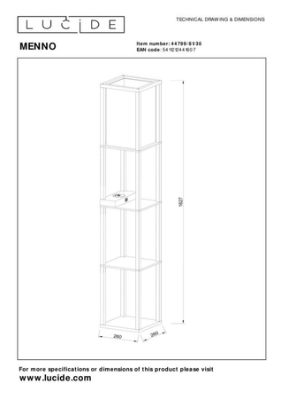 Lampa podłogowa Lucide MENNO 44799/81/30 