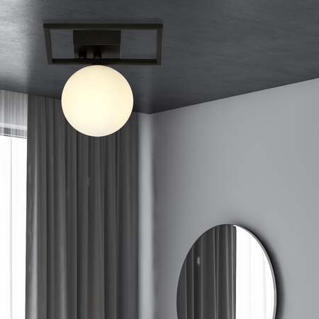 Lampa sufitowa IMAGO 1E BLACK/OPAL Emibig 1130/1E biały/czarny