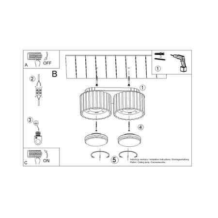 Sollux Lighting Plafon AURA 2 ultramaryna Gx53 SL.1813