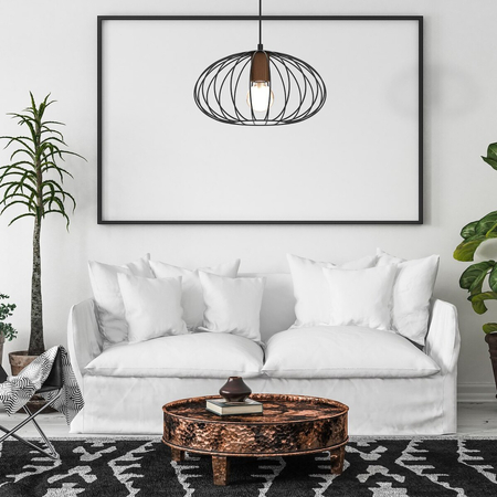 Milagro Lampa wisząca MERIDIANO 1xE27 MLP7959 Czarny / Brązowy