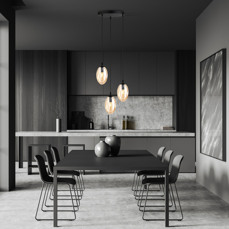 Lampa wisząca ASTRAL 3 Emibig 1267/3PREM czarny/złoty