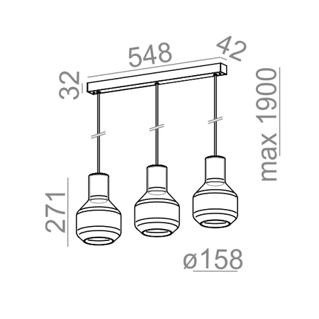 Lampa wisząca AQForm Modern Glass Barrel GU10 x 3 Biały Struktura
