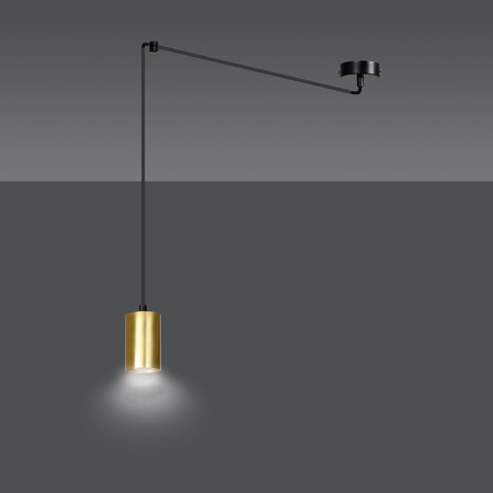 Lampa wisząca TRAKER 1 BL/GOLD Emibig 526/1 czarny/złoty