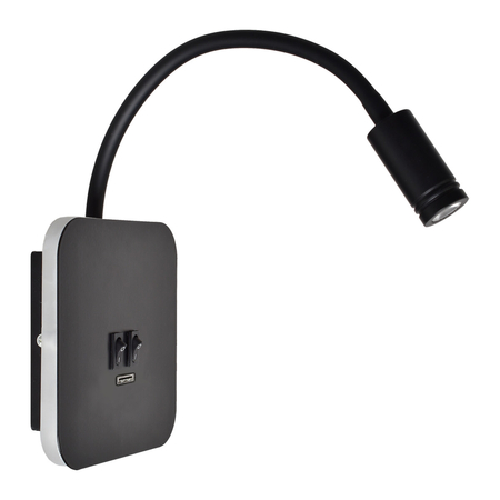 Milagro Lampka nocna BASE 8W+2W BLACK ML6352 CZARNY