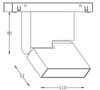 Oprawa szynowa Abigali LWQ-M13 Magneto (48V, ściemnianie 1-10V) 12W 3000K CRI>90