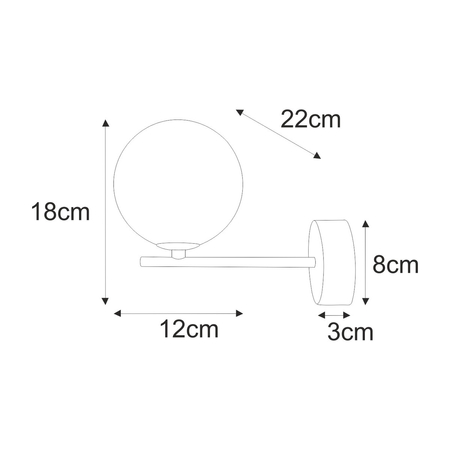 Kinkiet Kaja DORI K-5558 czarny, grafitowy