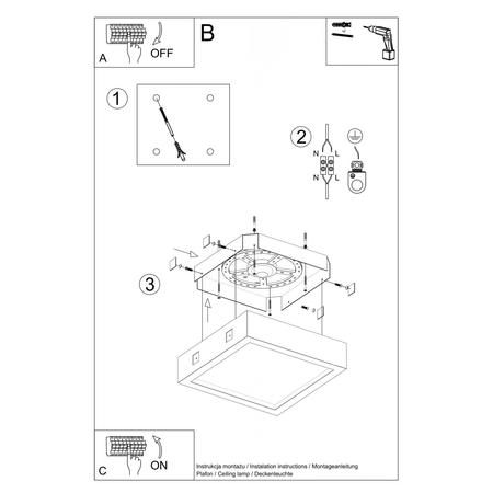 Sollux Lighting Plafon RIZA beton SL.0995