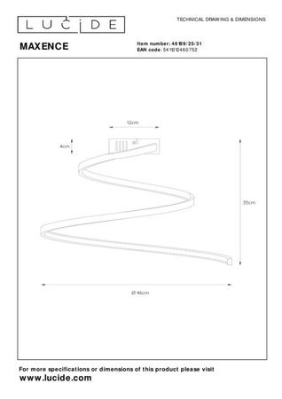 Lampa sufitowa Lucide MAXENCE 46199/25/31 biały