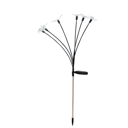 Lampa zewnętrzna Zuma Line VK018G-2 LAMPA ZEWNĘTRZNA SOLARNA MOTYLE SREBRNA/SILVER