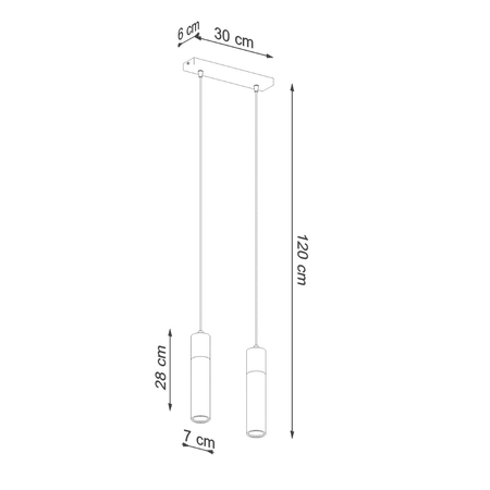 Sollux Lighting Lampa wisząca ZANE 2 szara SL.0966