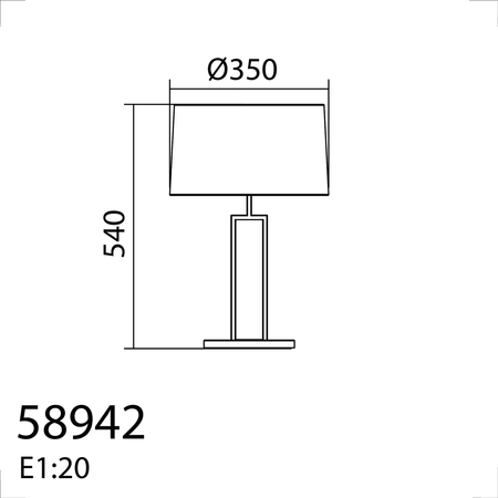 Lampa stołowa OMEGA chrom matowy 1xE27 abażur biały w komplecie