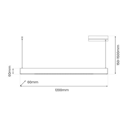 Milagro Lampa wisząca LINEA Black 36W LED 3000K-4000K-5700K ML1784 CZARNY