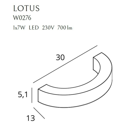 MAXLIGHT W0359 KINKIET LOTUS 7W BRUSHED BRONZE