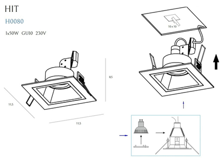 Oprawa wpuszczana Maxlight HIT I H0080 biały