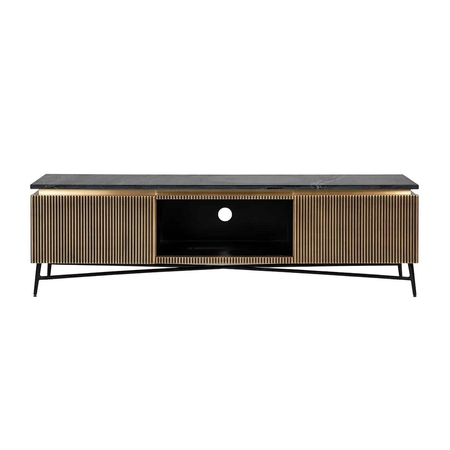 RICHMOND szafka RTV IRONVILLE – marmur, metal, MDF, sklejka brzozowa