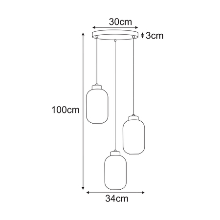 Lampa wisząca Kaja FADIGA K-5745 bursztynowy, czarny