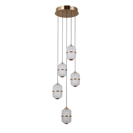 Lampa wisząca Italux Alani PND-34375-5-HBR Złoty