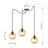 Lampa wisząca GIGI 3 BL MIODOWY Emibig 938/3 czarny/złoty