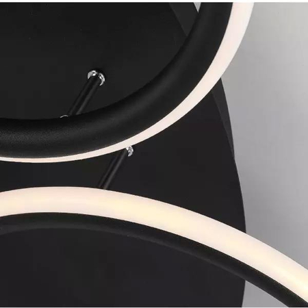 Plafon Ledowe Okręgi 7 czarna out 3k