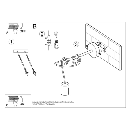 Sollux Lighting Kinkiet EDISON czarny SL.0373