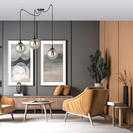 Lampa wisząca GIGI 3 BL GRAFIT Emibig 937/3 czarny