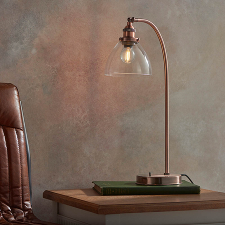 Lampa stołowa Endon Lighting Hansen 77861 miedziany