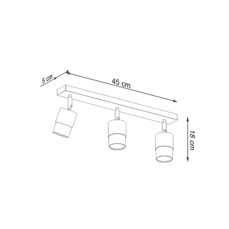 Sollux Lighting Plafon NERO 4 czarny/chrom SL.1067