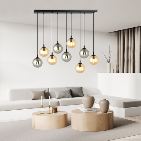 Lampa wisząca COSMO 9 BL MIX1 Emibig 714/9M1 czarny/złoty