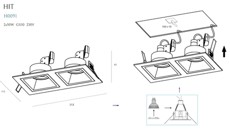 Oprawa wpuszczana Maxlight HIT II H0091 czarny