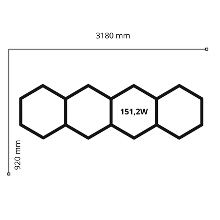Lampa LED Hexagon Blaupunkt 151W geometryczny panel sufitowy led 4000K CRI90 w kształcie plasta miodu