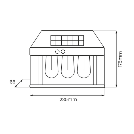 Eko-Light Kinkiet Solarny Filo Potrójny 3000K EKO0727 CZARNY