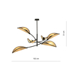 Lampa sufitowa LOTUS 6 BLACK/RATTAN Emibig 1108/6 brązowy
