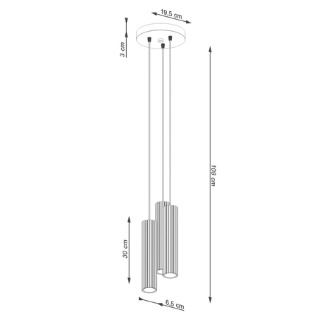 Sollux Lighting Lampa wisząca KARBON 3P zielona oliwka SL.1614
