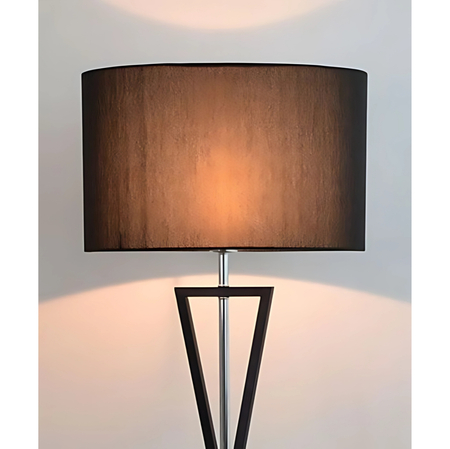 Lampa podłogowa Abigali Sand Glass czarna