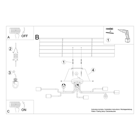 Sollux Lighting Żyrandol VECTOR 8 biały SL.1444
