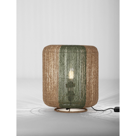 Lampa podłogowa Luces Exclusivas DULERMO LE45349 drewno jasne i ciemne, zielony