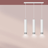Lampa wisząca KIBO 3 WH/CHROME Emibig 641/3 biały/chrom