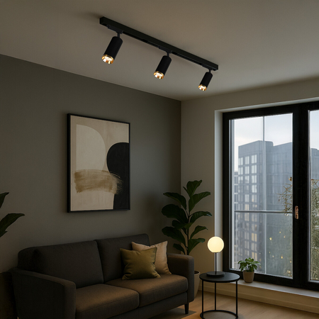 Milagro Oprawa Mica Track Czarny + Złoty 1xGU10 - 3-obwodowy ML2194 CZARNY