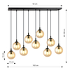 Lampa wisząca COSMO 9 BL MIODOWY Emibig 713/9 czarny/złoty