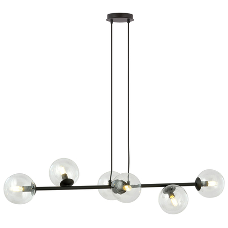 Lampa wisząca ROSSI 6 BL TRANSPARENT Emibig 874/6 czarny