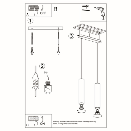 Sollux Lighting Lampa wisząca LINO 2 SL.0637