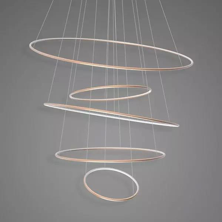 Lampa wisząca Ledowe Okręgi No.5 120cm miedziana 3k