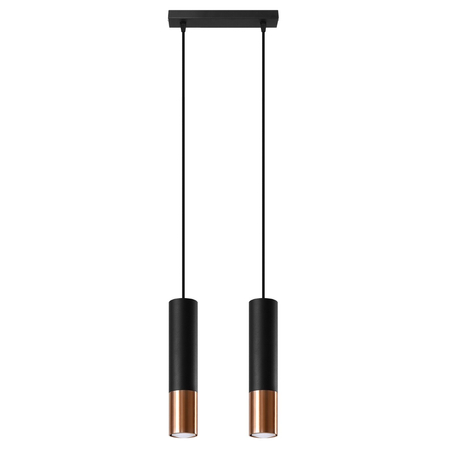 Sollux Lighting Lampa wisząca LOOPEZ 2 czarny/miedź SL.0947