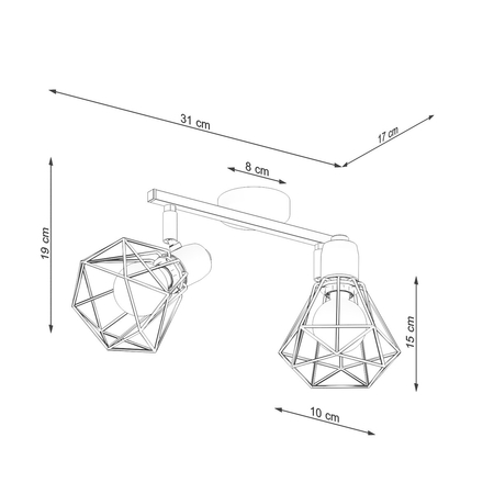 Sollux Lighting Plafon ARTEMIS 2 czarny SL.1106