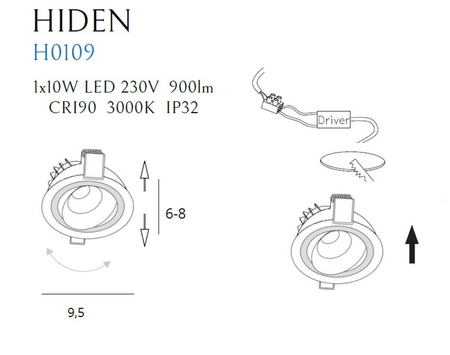 Oprawa wpuszczana Maxlight HIDEN H0109 biały