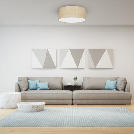 Milagro Lampa sufitowa Marshall 2xE27 Ø40cm Biały/Rattan MLP7487 BIEL / RATTAN