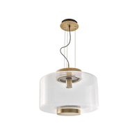 Lampa wisząca SOREL Azzardo AZ3343 clear / wood / brushed brass