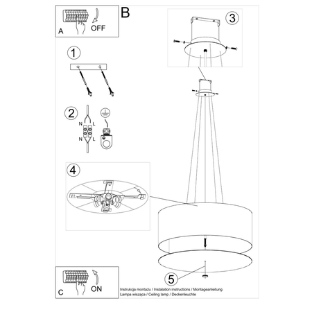Sollux Lighting Żyrandol OTTO 70 czarny SL.0790